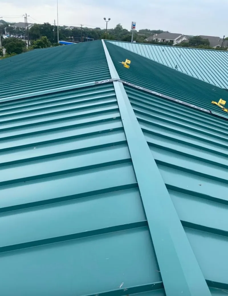 Green commercial metal roof ridge and valley for Metal Roof Repair in Plant City